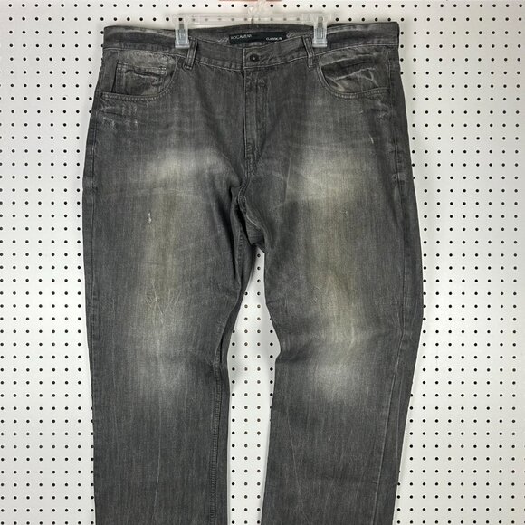Rocawear Black Grunge Jeans 44x36 Distressed Y2K Gray Skater Punk Gothic Street - Picture 5 of 7
